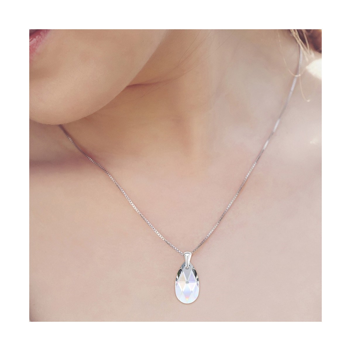 Collier en Argent rhodié 925 SC Crystal orné de Cristaux scintillants