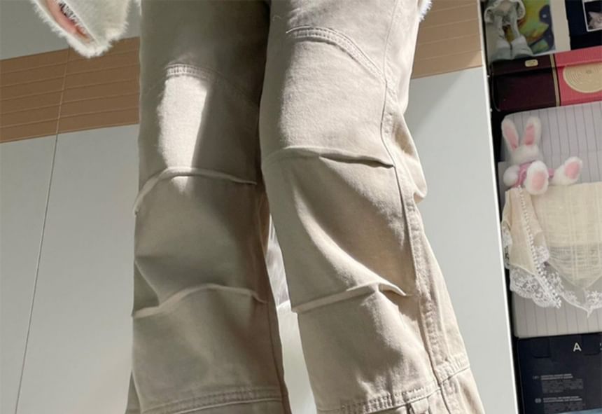CosmoCorner - High Rise Plain Panel Flared Jeans