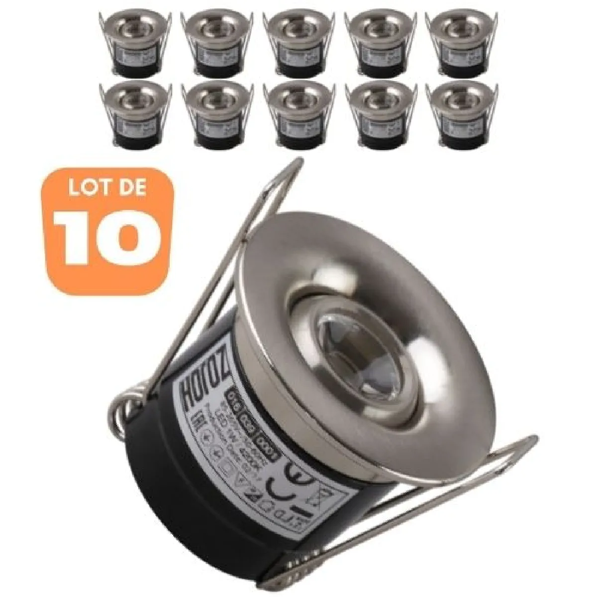 Horoz Electric Lot 10 Minis Spots LED - Chrome 1W