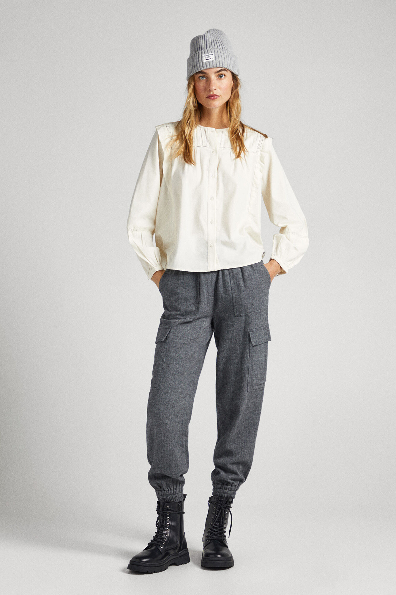 Blusa de sarja de algodão