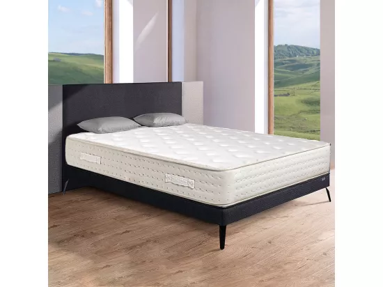 Matelas réversible MEKA 90x190 cm, en mousse haute densité, indépendance du couchage, ferme, face été/hiver, épaisseur 26 cm