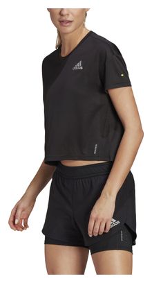 Maillot Manches Courtes Femme adidas Run Prime Blue Noir