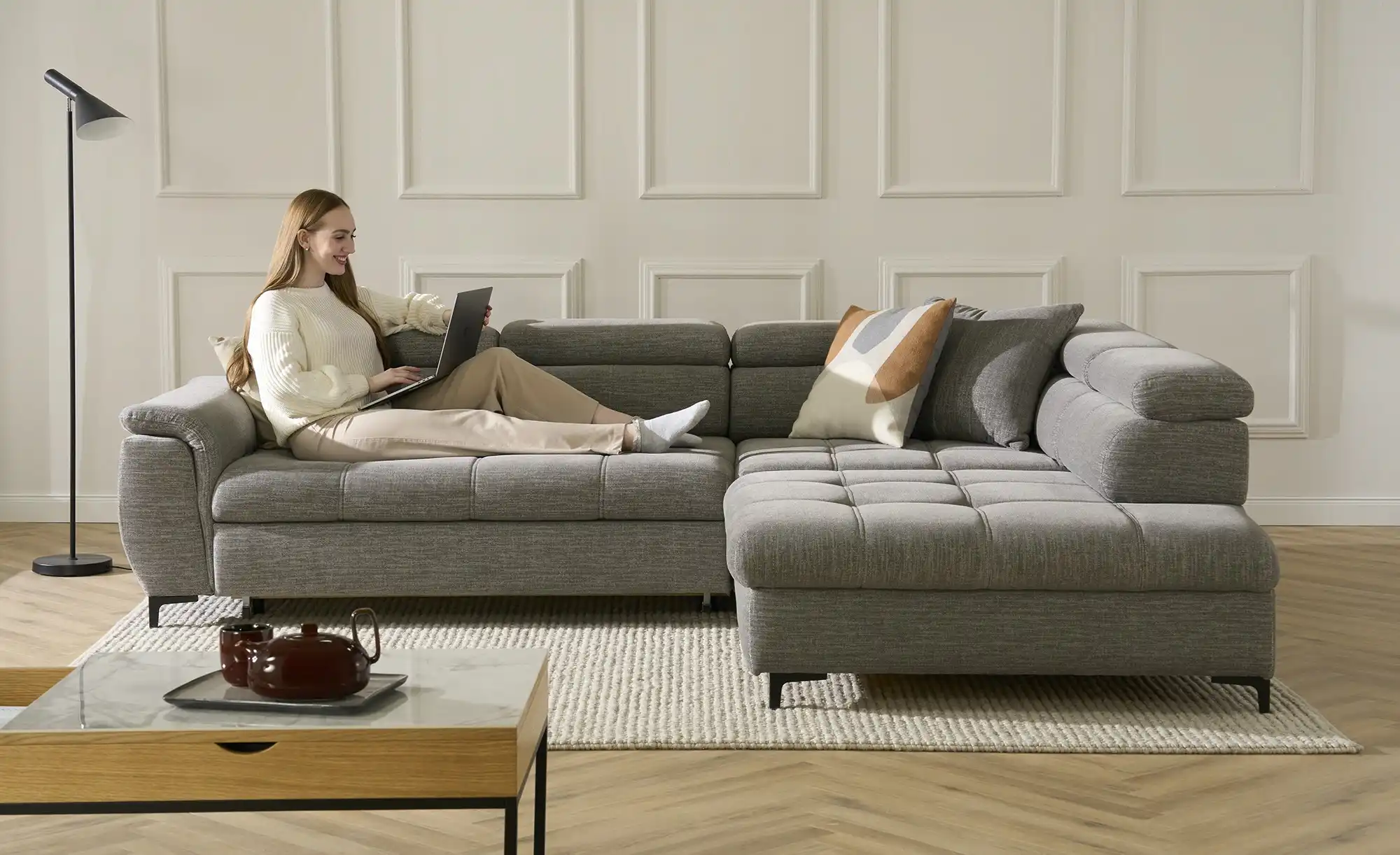 switch Ecksofa aus Flachgewebe Denvo