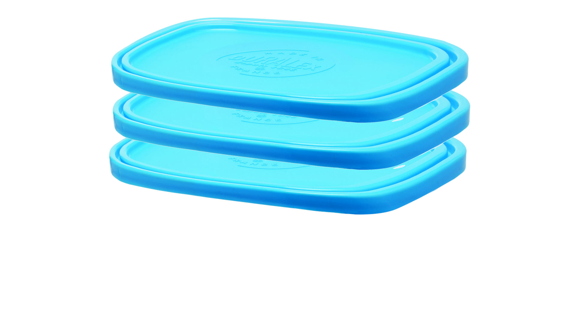 Freshbox - Lot de 3 couvercles rectangulaires bleus