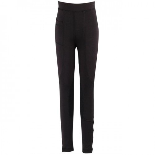 Calça legging de ciclismo feminina com patch flexível, preta.