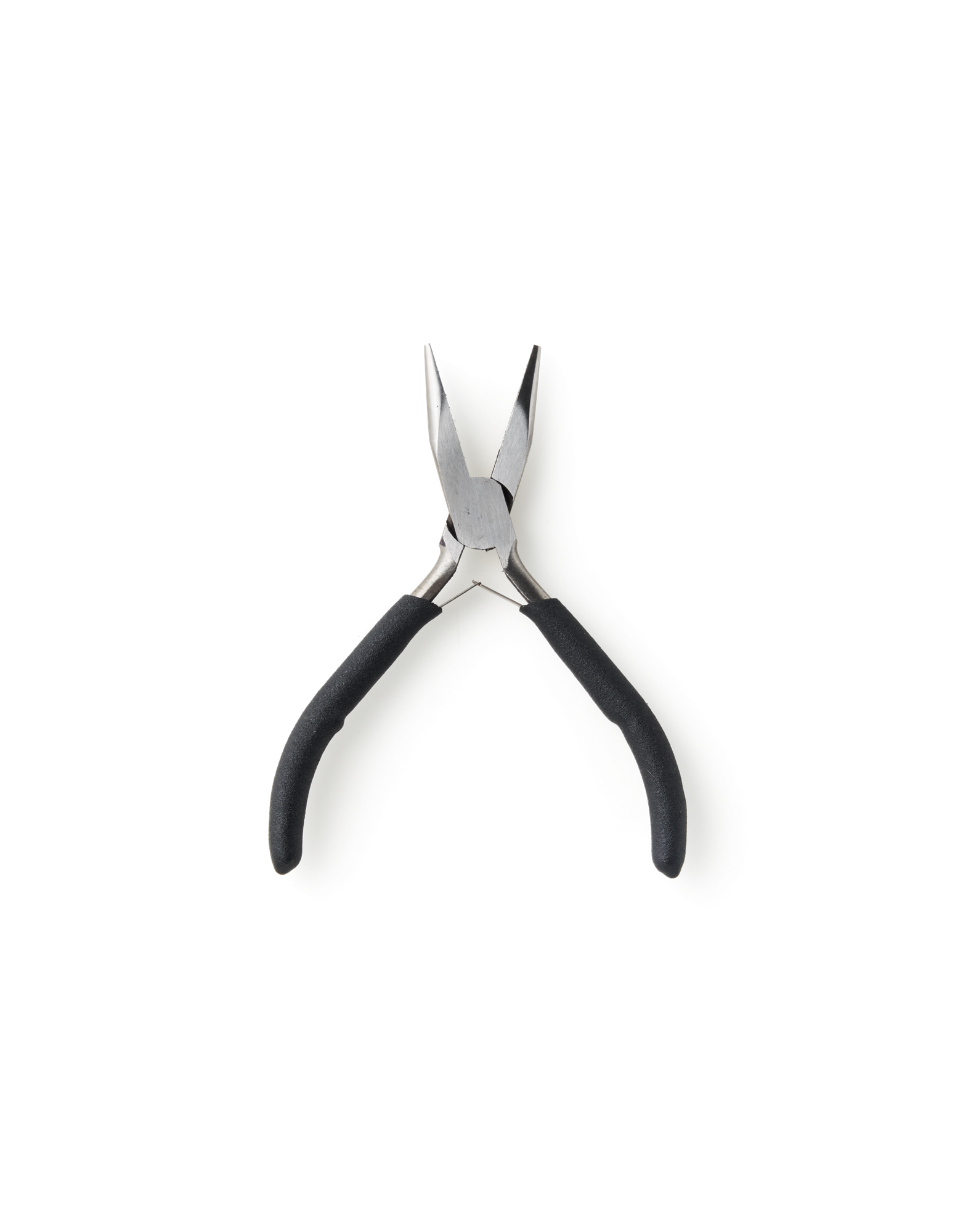 Lang fladtang | Metal/gummi. 13 cm. | Silver, Black