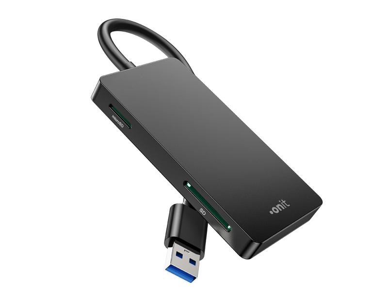 onit Card Reader Extern USB-A 3-in-1 Speicherkartenleser mit drei Slots