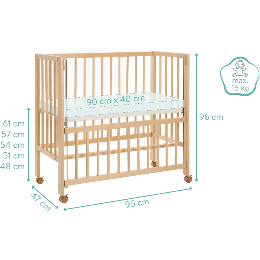 fillikid Beistellbett Cocon Natur