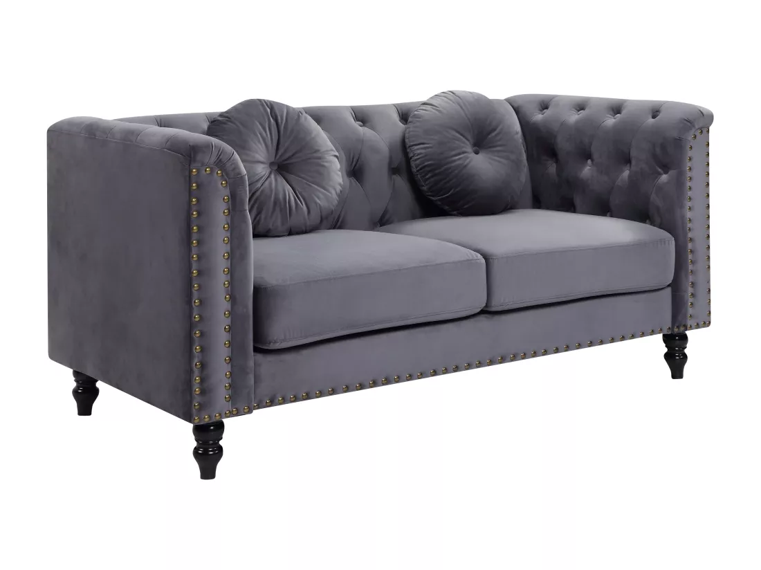 Canapés 3 places et 2 places en velours TURNER - Anthracite