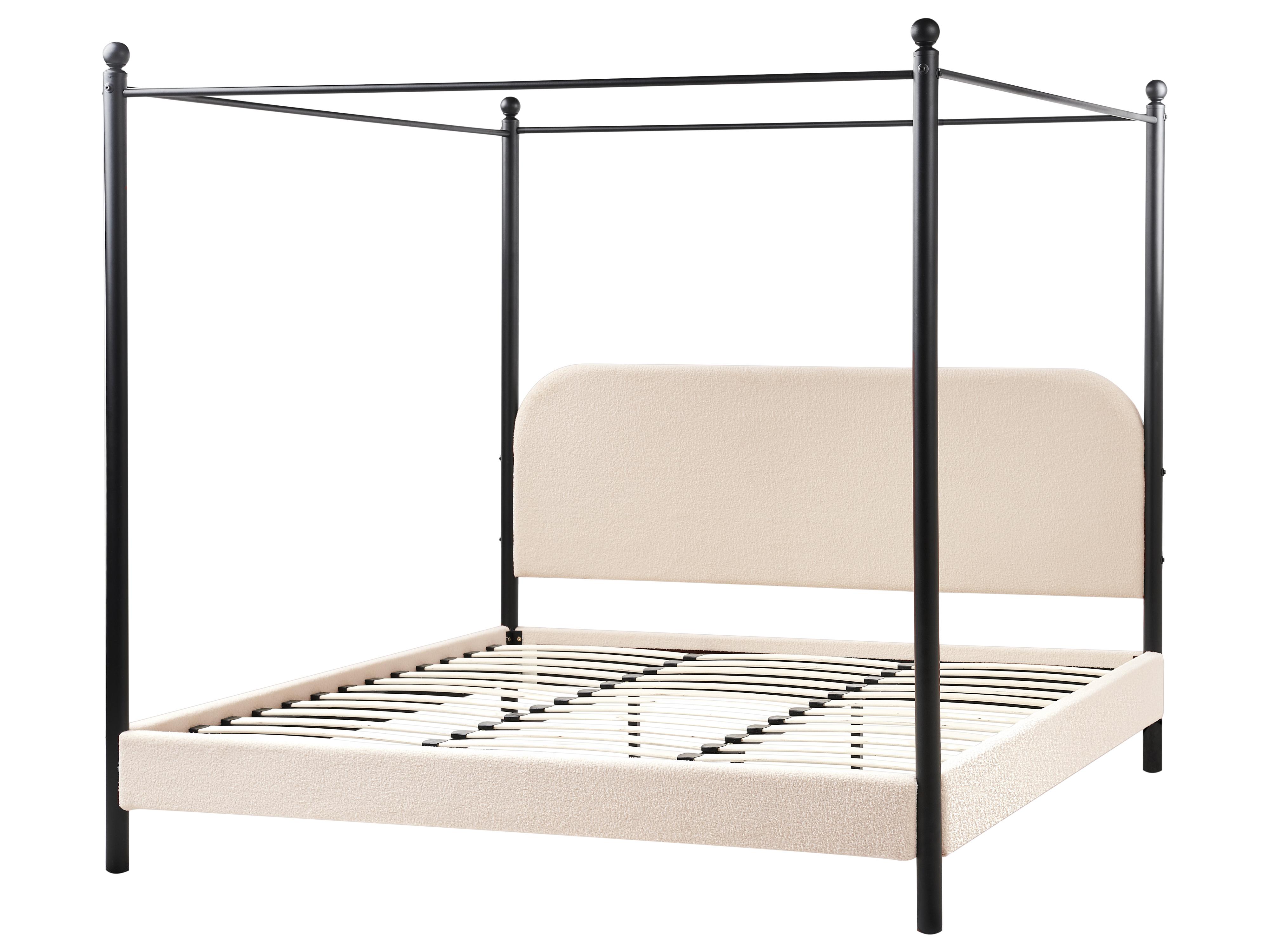 Hemelbed Bouclé DANNEMOIS 180 x 200 cm Beige