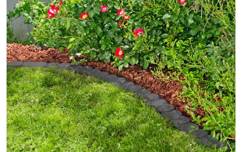 Raseneinfassung WPC 1,85 m SetFormschöne Einfassung für Beete und Rasenflächen