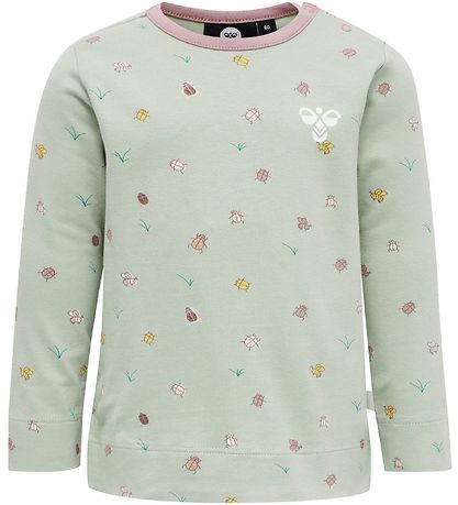 Hummel Bluse - hmlElla - Støvet  Grøn m. Insekter