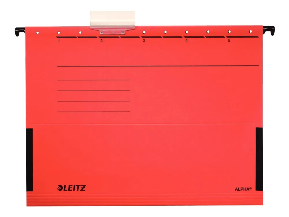 LEITZ ALPHA H?ngetasche, A4, mit Fr?schen, rot - f?r den Markt: D / L / A / CH - 25 St?ck (1986-00-25)