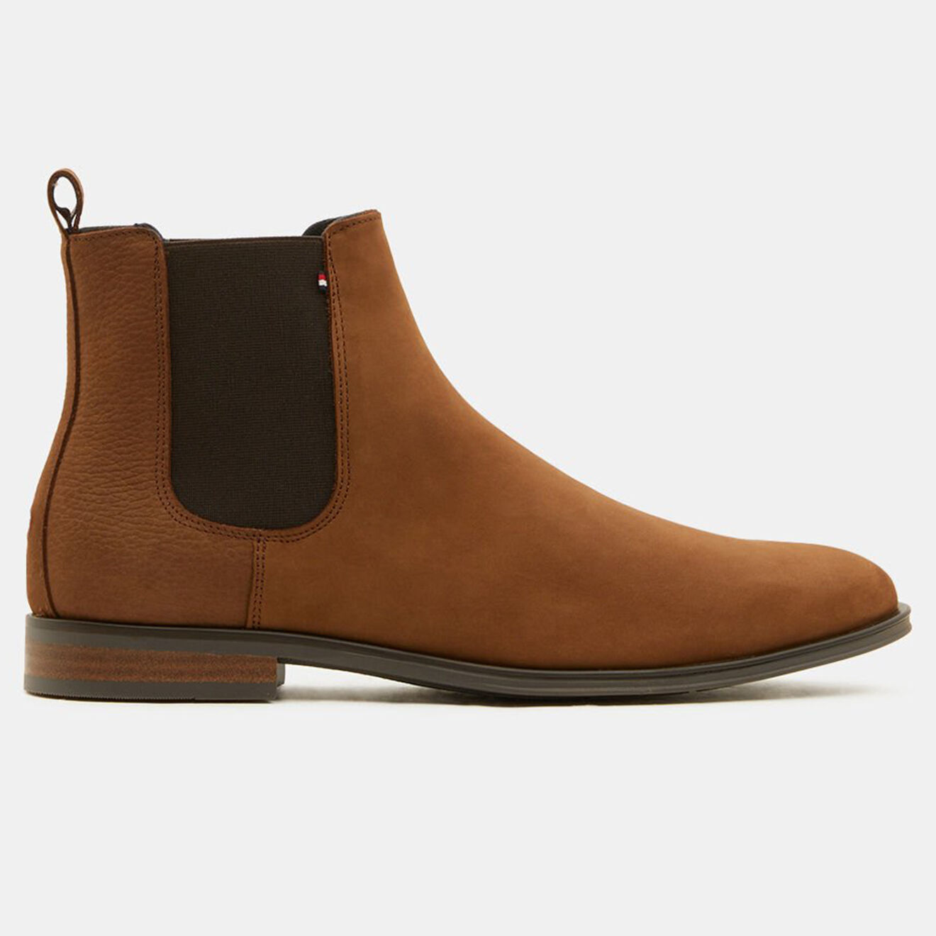 Tommy Hilfiger Chelsea boots en Velours de Cuir Signature marron