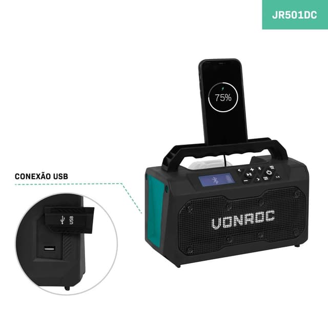 VONROC Arbejdsradio 20V