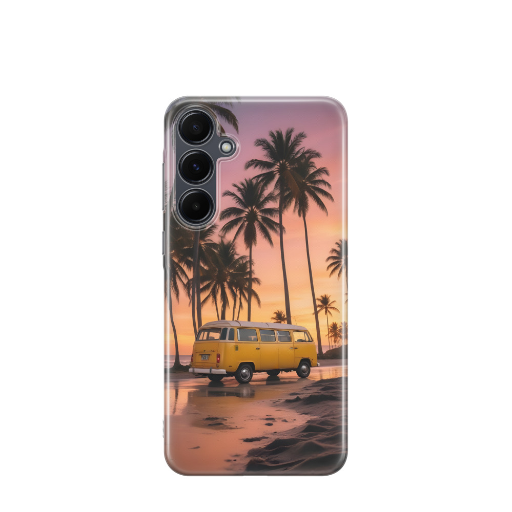 Samsung Galaxy A55 Gummi Hülle Sommer Urlaub - Lila-Violett