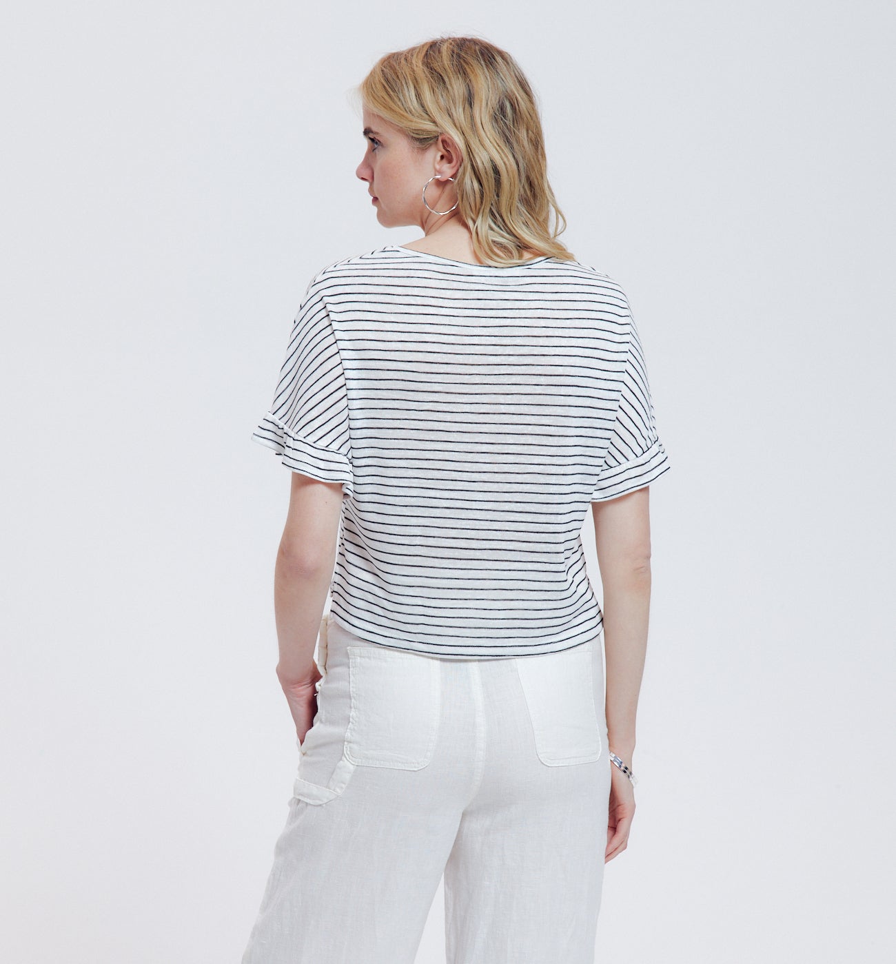 T-shirt rayé Femme - Rayé marine