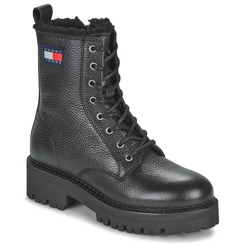 Tommy Jeans - TJW URBAN BOOT TUMBLED LTR WL - Noir