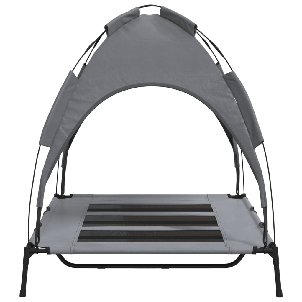Cama para cães vidaXL com dossel, antracite, tecido Oxford e aço.