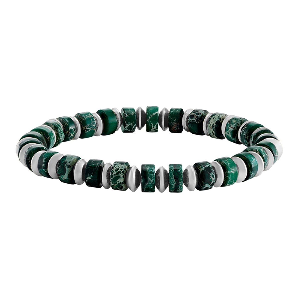 Bracelet Jourdan élastique jaspe impériale aciercollection Brume