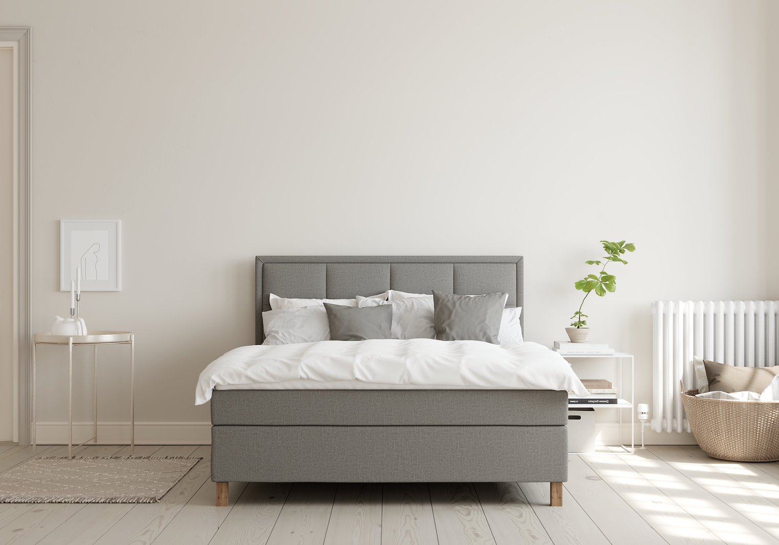 Sensitive 600 Kontinental 180x210 cm Tekstil Taupe 70 Fast/Fast m/Superior latex overmadrass og S
