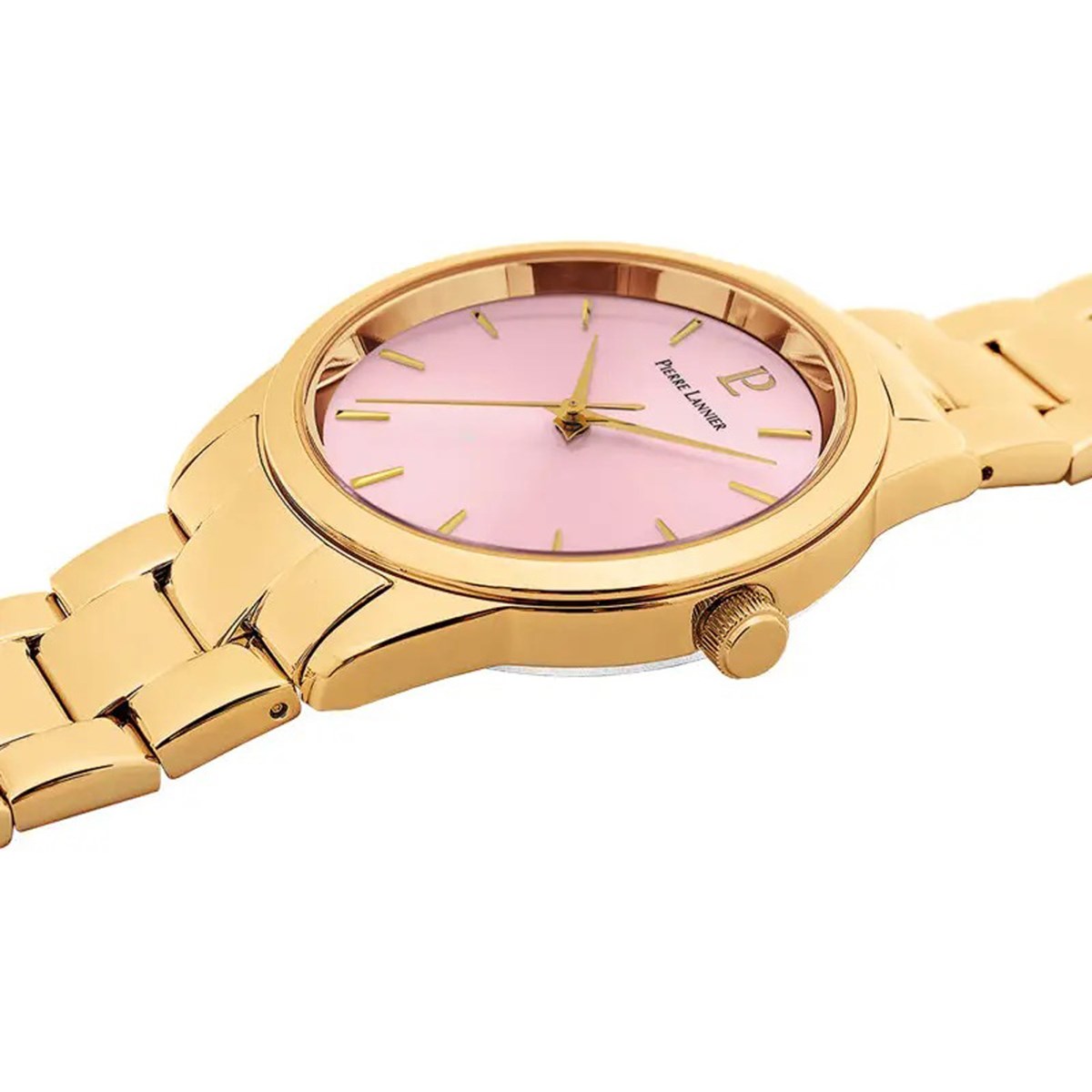 Coffret femme ROXANE cadran rose bracelet acier doréPierre Lannier x Les Interchangeables Edition Limitée