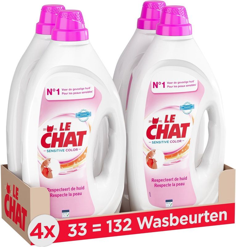 Le Chat - Vloeibaar Wasmiddel - Sensitive Color - 1,5 L - Hypoallergeen