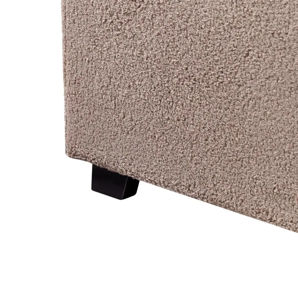 VAUCLUSE - Bed met opbergruimte - Taupe - 140 x 200 cm - Bouclé