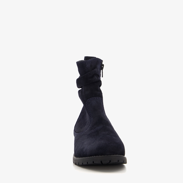 Hush Puppies suède dames enkellaarsjes donkerblauw