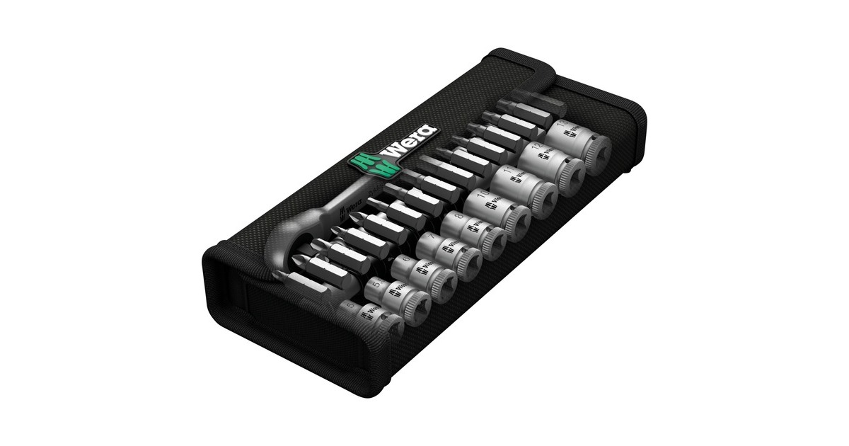 Wera8100 SA 7 Zyklop Metal-ratelset doorsteekvierkant 1/4