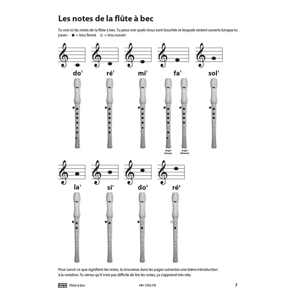 Cascha HH 1503 FR Flûte à bec - Apprendre rapidement et facile