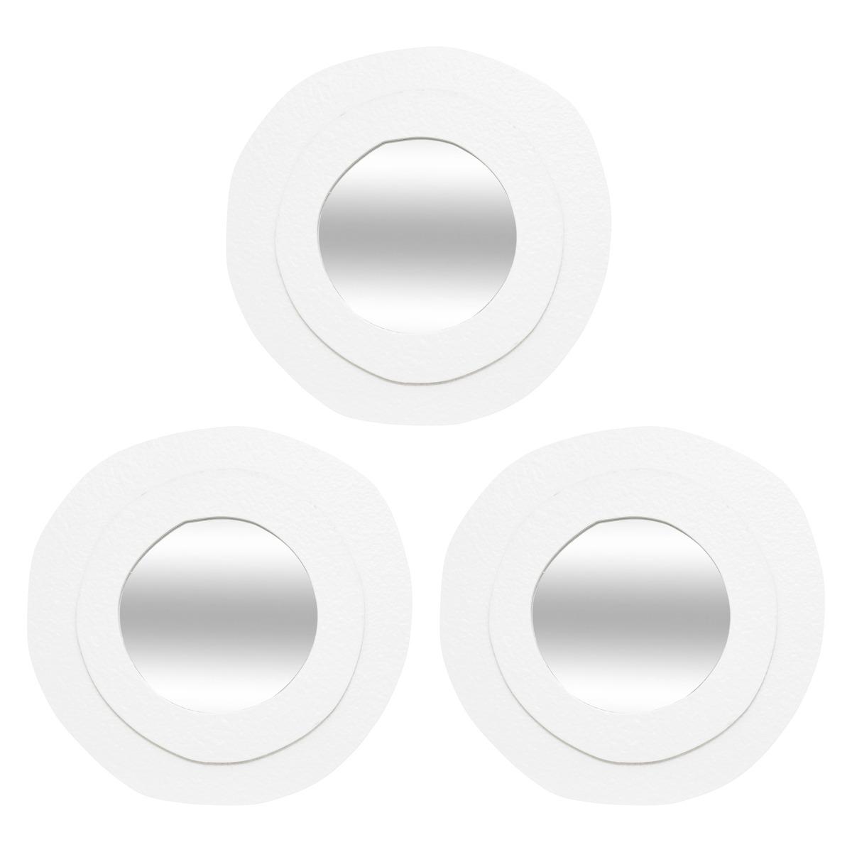 MIROIR BLANC EMILY D.25CM X3 PIECES