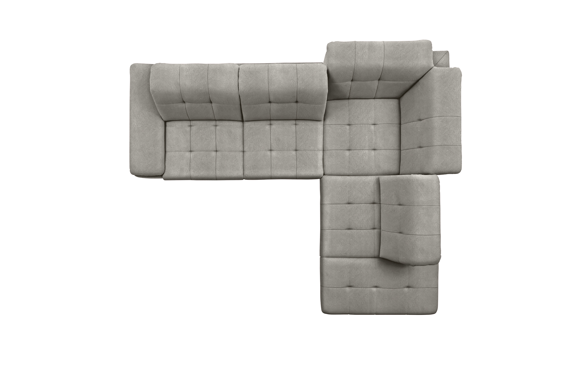 polsterpower Ecksofa - Saddle alu - Basismodell - Ottomane rechts