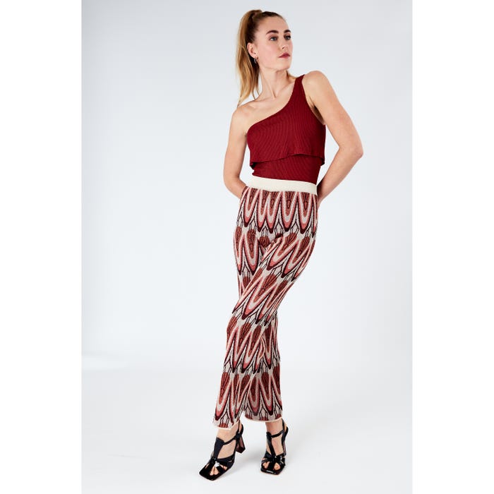 Veritas-Broek lurex print
