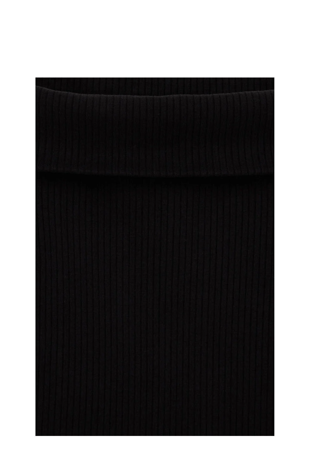 WE Fashion off shoulder trui zwart rib gebreid