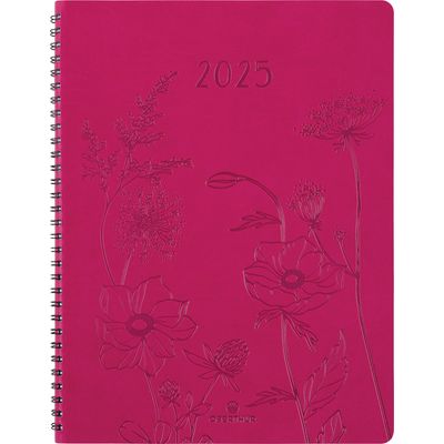 Agenda à spirale Primrose - 1 semaine sur 2 pages - 22 x 28 cm - fuchsia - Oberthur