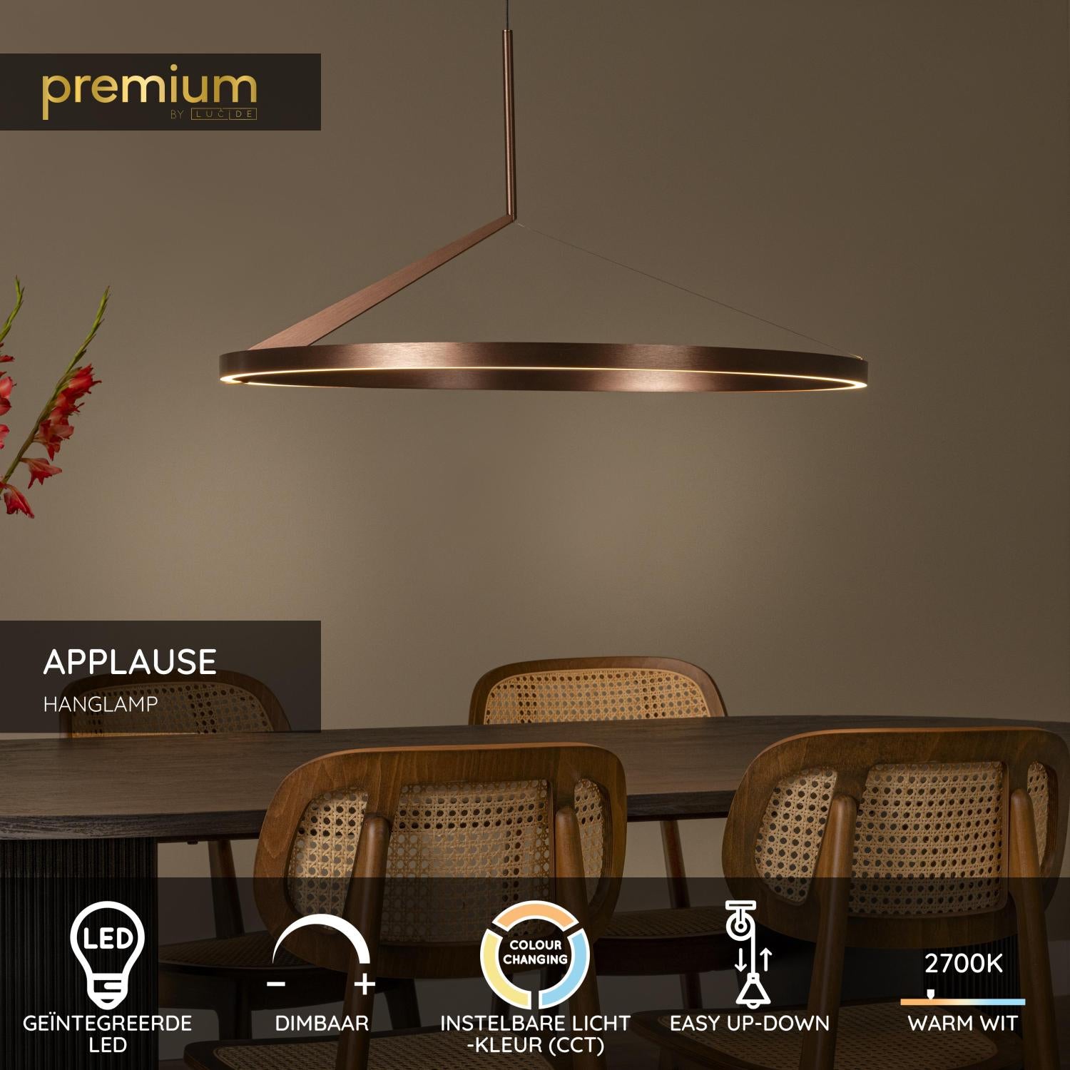 Lucide Premium APPLAUSE Hanglamp - Koffie