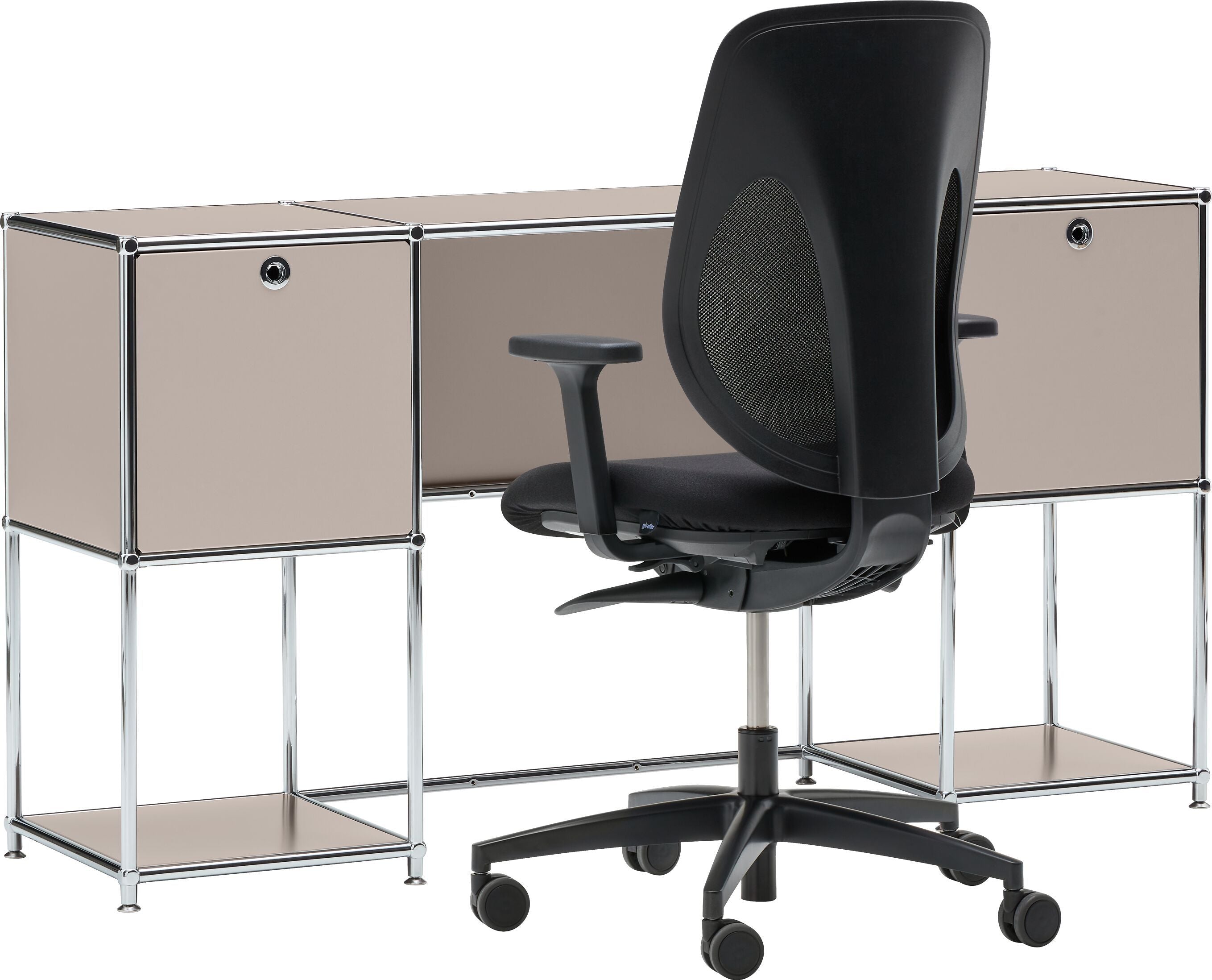 FLEXCUBE Schreibtisch - Taupe / B: 152.0 cm x T: 40.0 cm x H: 80.0 cm