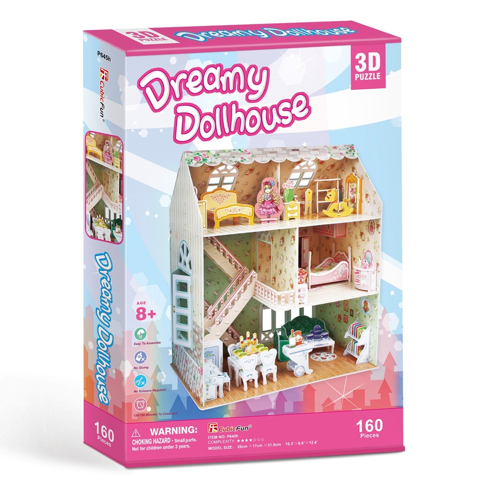 Verträumtes Puppenhaus-3D-Puzzle