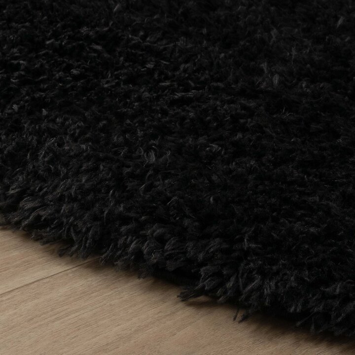 Ovaal Shaggy vloerkleed - Blaze Zwart | Luxe look!