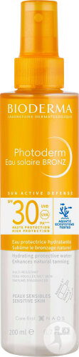 Bioderma Photoderm Eau Solaire Bronz IP30 Peaux Sensibles Spray 200ml
