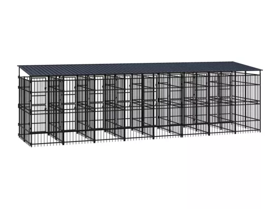 Chenil cage enclos pac noire 768 x 192 x 200 cm 02_0041741