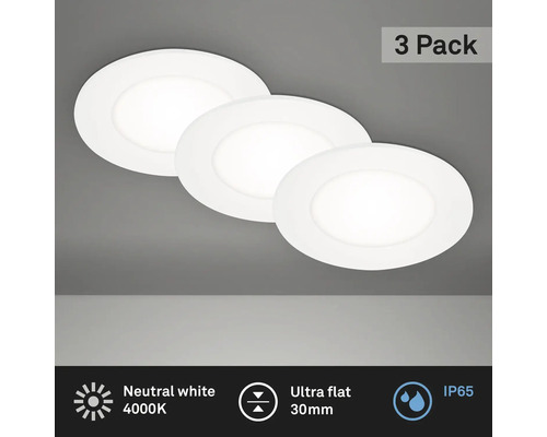 LED inbouwspots set IP65 3x3W 3x350 lm 4000K wit Ø 8,6/6,8 cm 230V