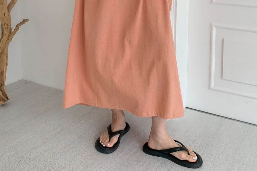 Chubby Girl - Plus Size Maxi-jurk met korte mouwen en letters, losvallend
