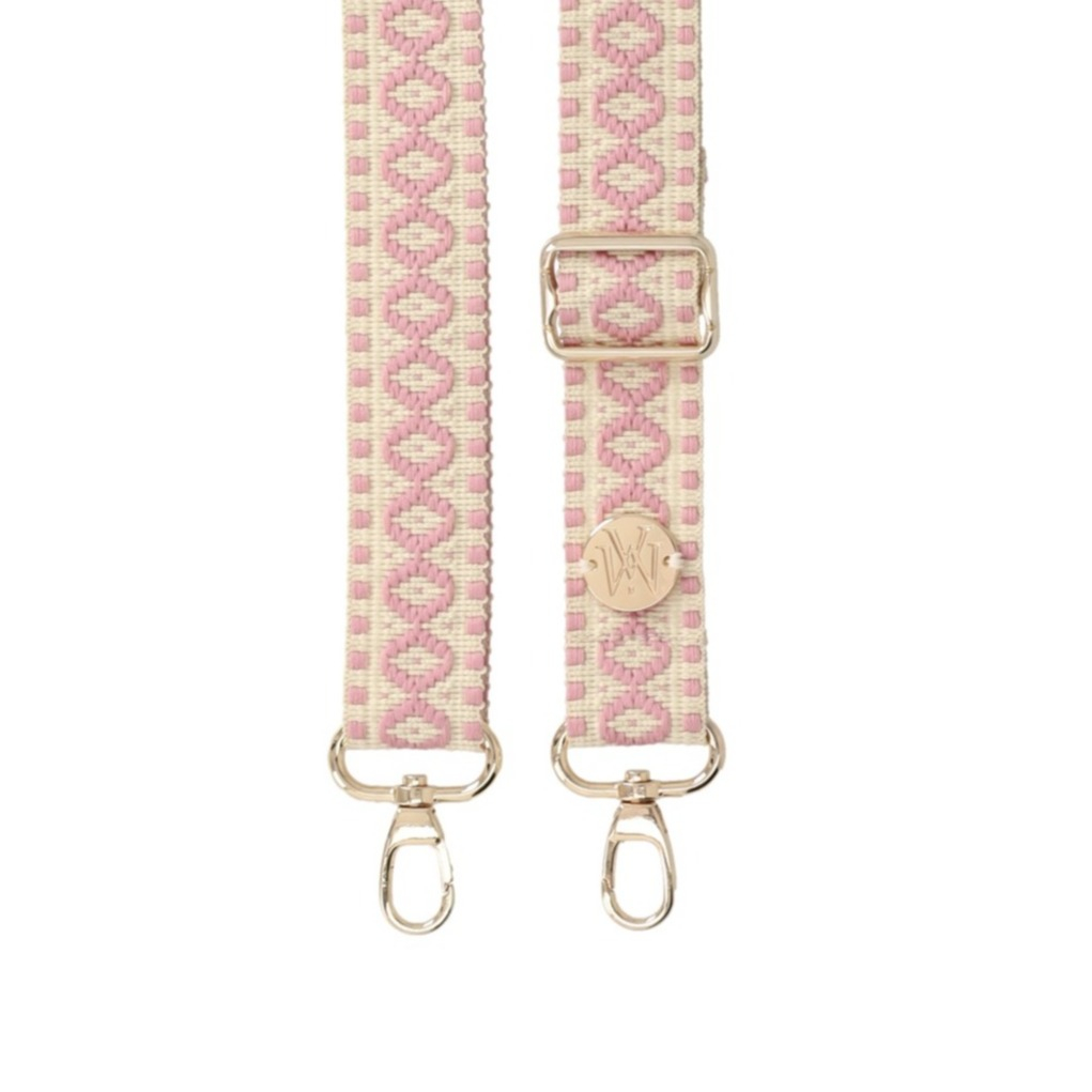 Handyband Handgemachtes Umhängeband für Handyhüllen Indian Gold - Base Ecru / Dusty Pink Assos