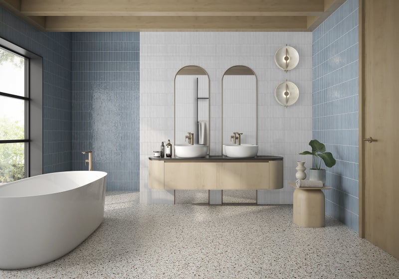 Jabo Pencil Kromo White mozaïektegel 35x35cm
