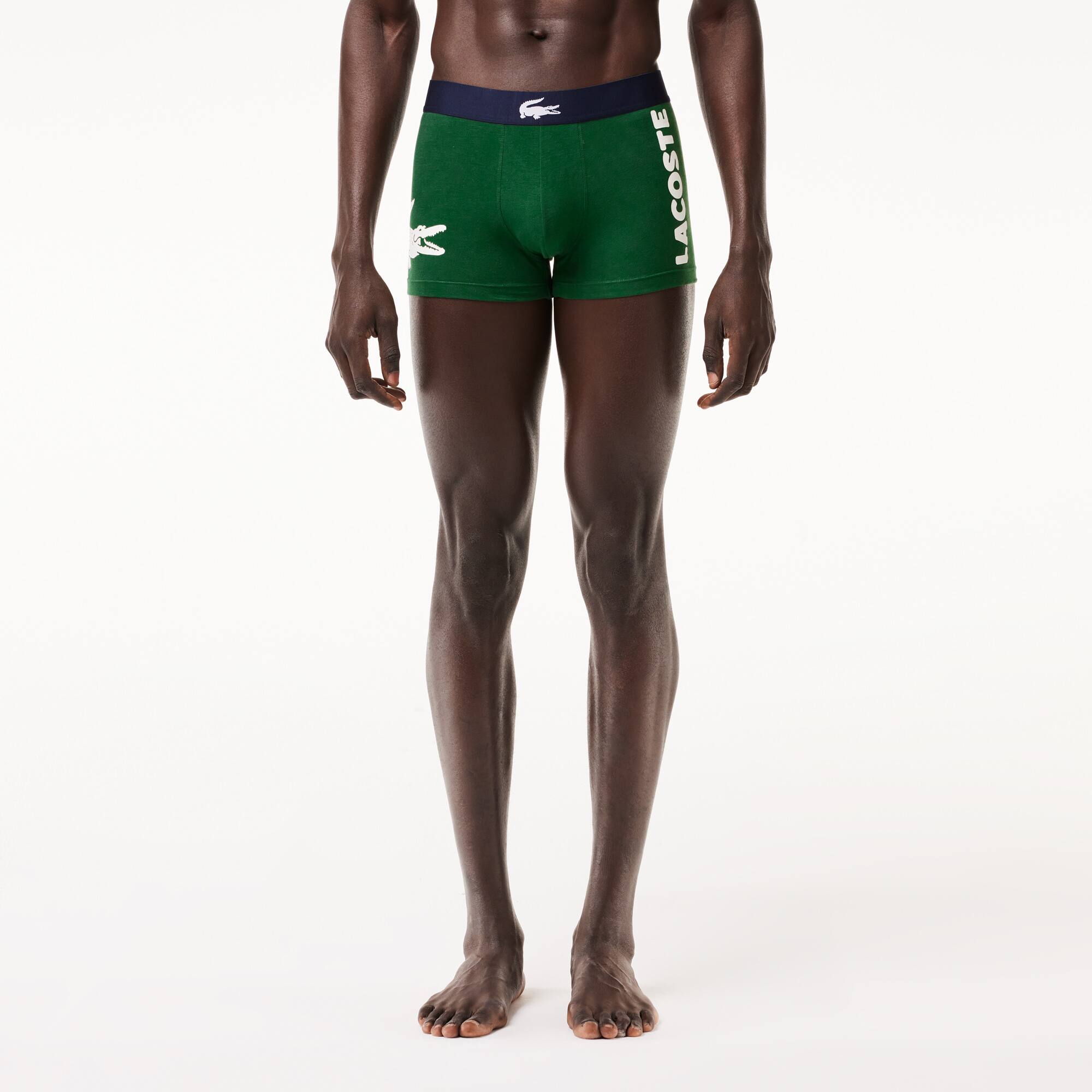 3er Pack kurze Boxershorts Unterwasche - Grün - Lacoste - Herren