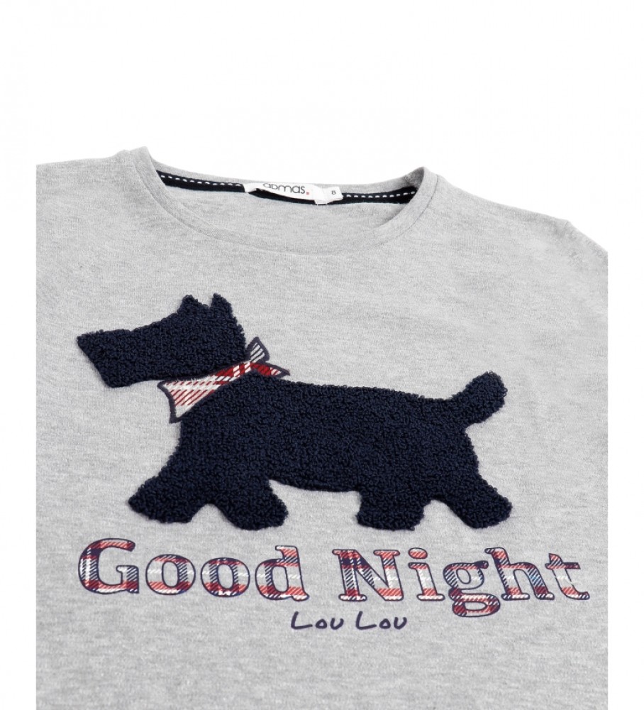 Pijama de manga comprida Admas Lou Lou Goodnight cinza