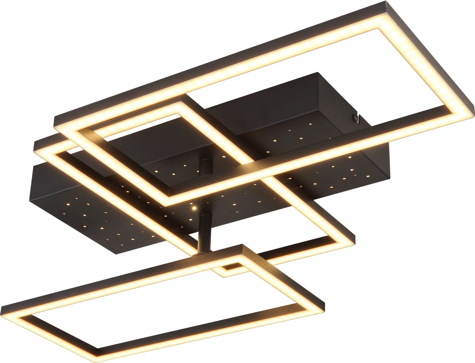 LED-Deckenleuchte - schwarz matt - opal - Sterneneffekt - 59 cm