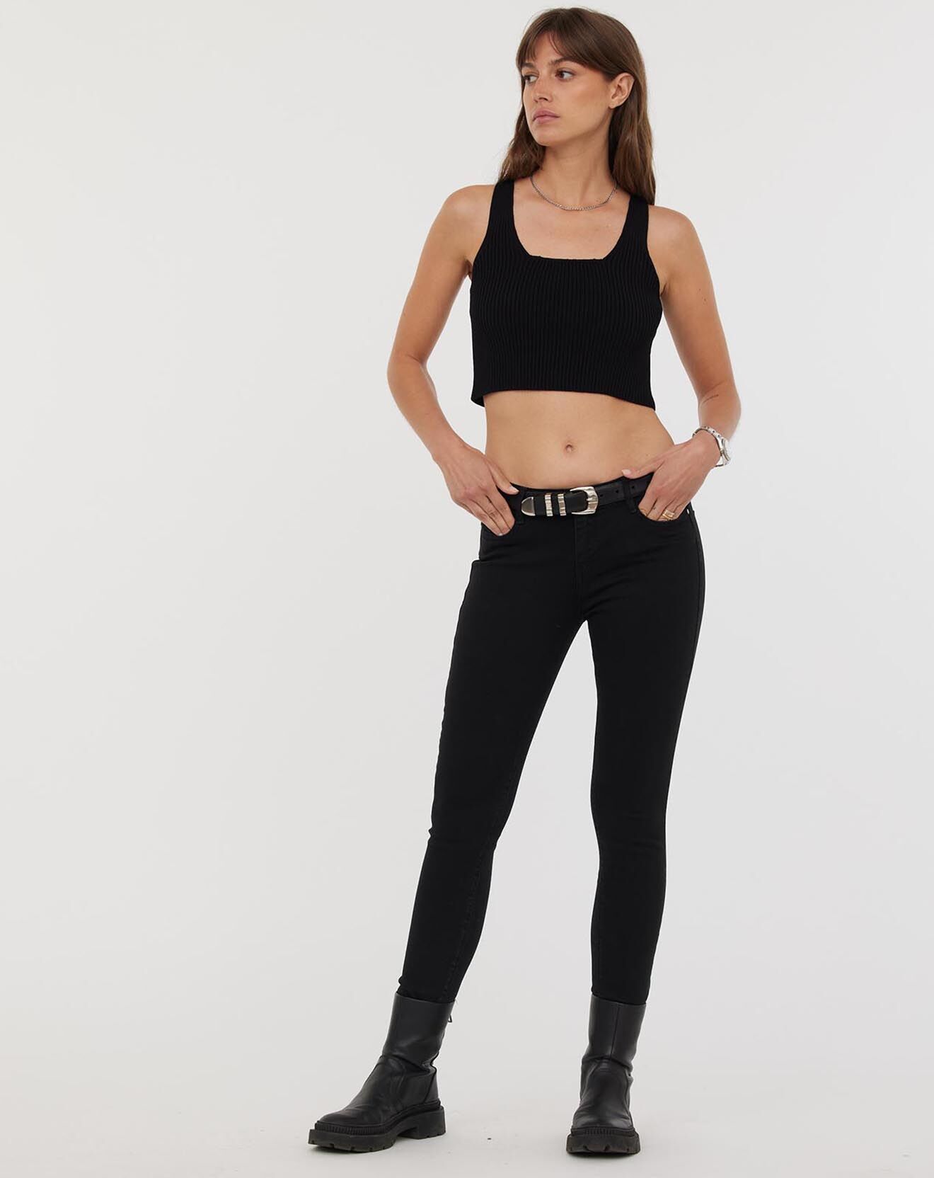 Acquaverde Jean slim Scarlett noir